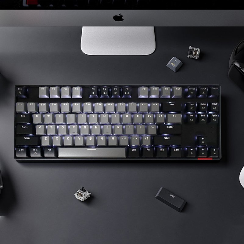 87 Keys Wireless Mechanical Keyboard With Type-c Interface RGB Backlit Computer Mechanical Red Switch Gaming Keyboard