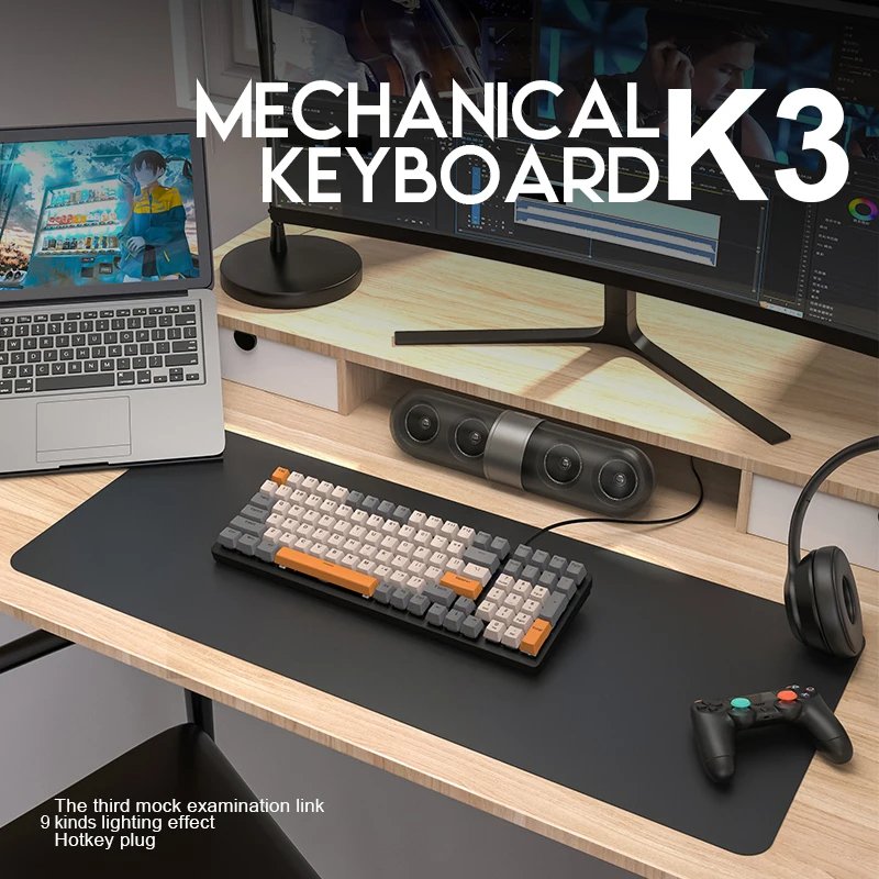 Cj100 Keys RGB Type-C Full Size Hotswappable Personalized Keycap For Laptop PC Computer Mini Gaming Keyboard Mechanical Keyboard
