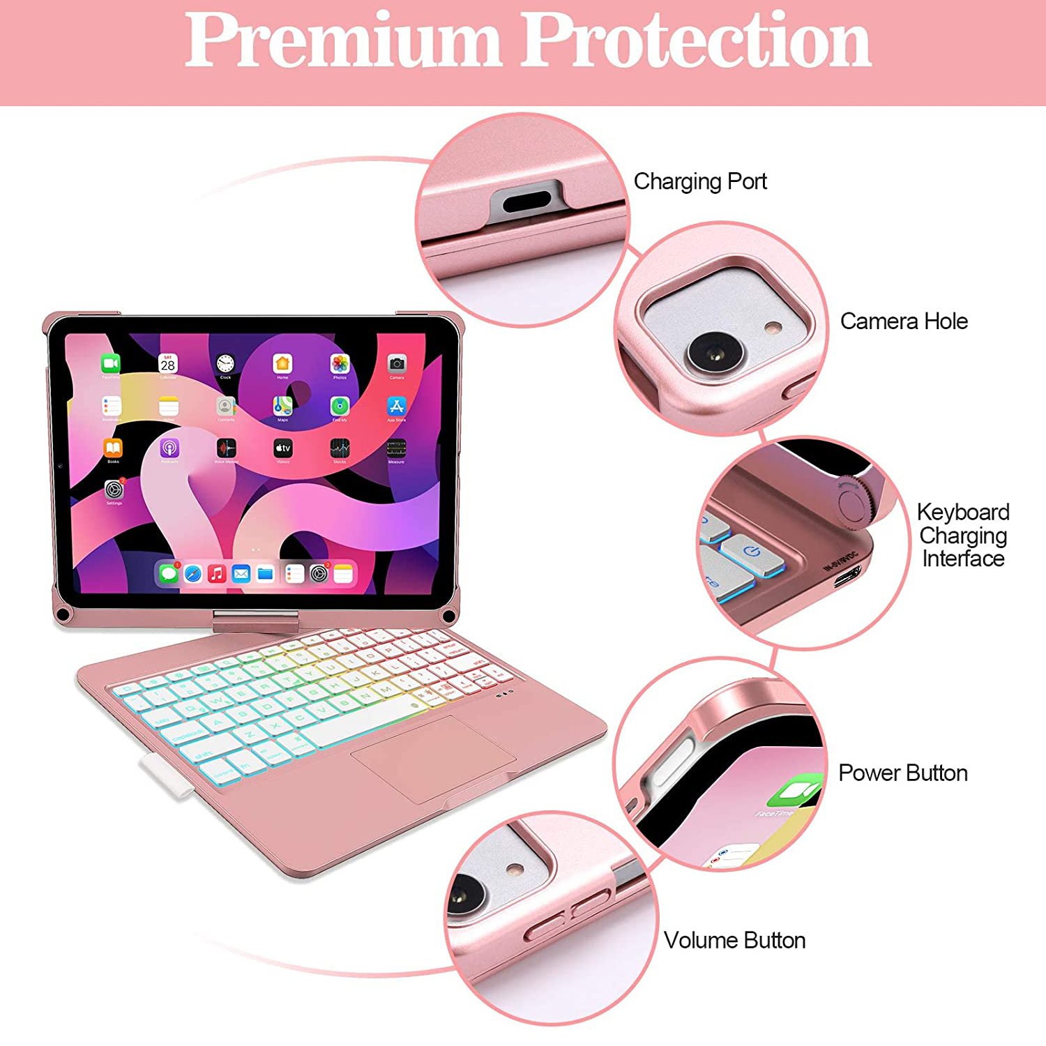 Backlit 360 Rotating Magic Touchpad ipad air magic keyboard for Ipad Pro 11 Inch Ipad Air 4Th Generation 10.9 Inch
