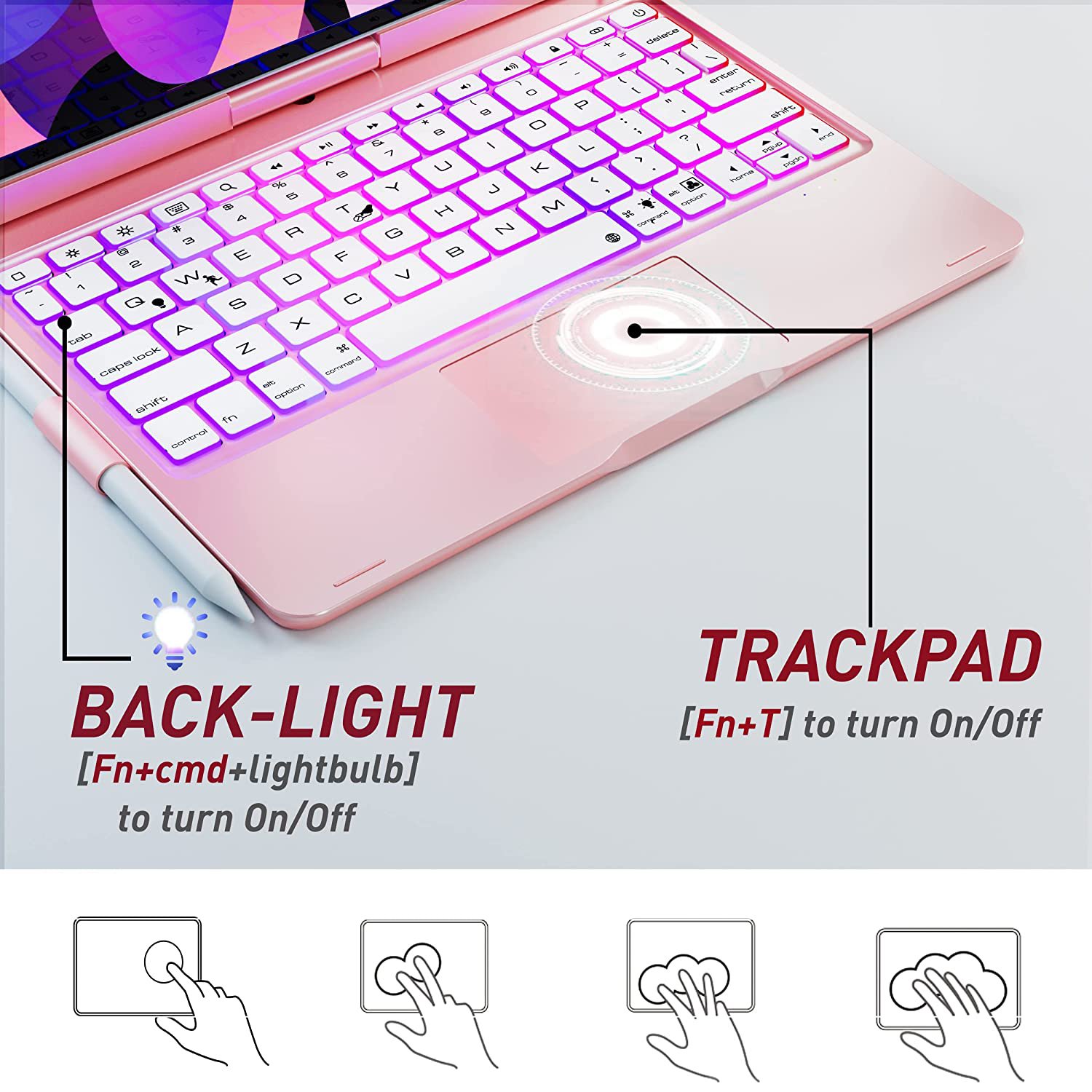 Backlit 360 Rotating Magic Touchpad ipad air magic keyboard for Ipad Pro 11 Inch Ipad Air 4Th Generation 10.9 Inch