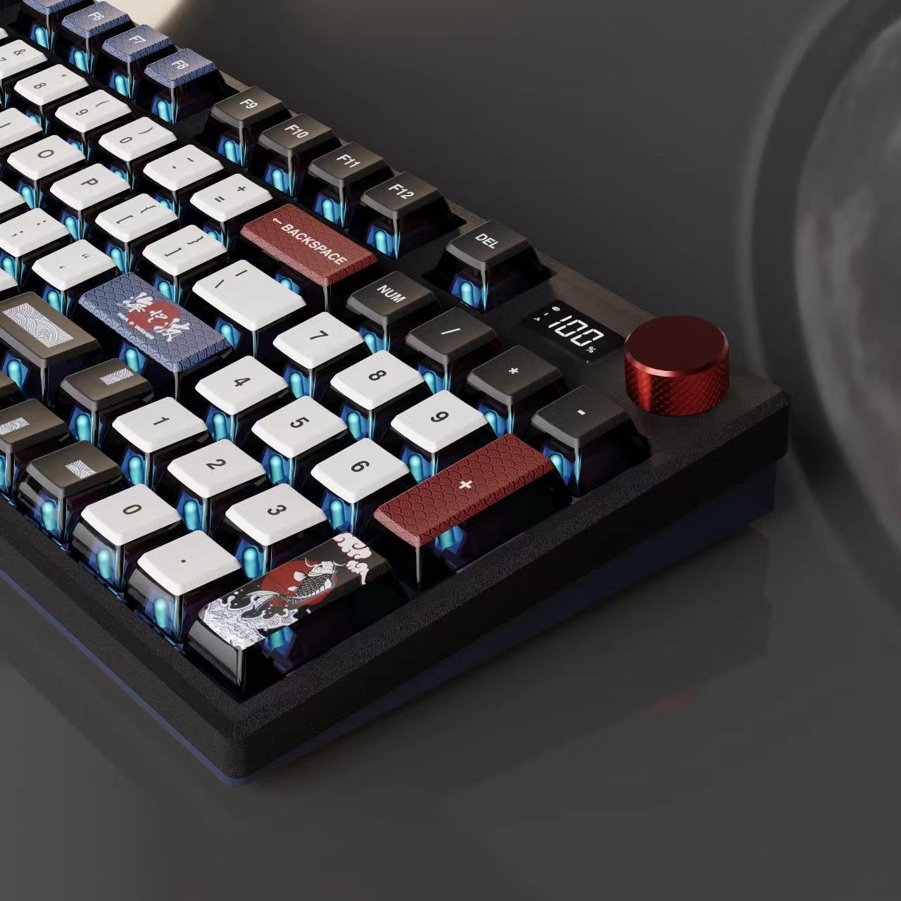 Ancreu High-level RGB DIY Mechanical Keyboard Kit Gasket Structure OEM 95 Keys + 1 Knob Wiledless 3 Modes Mechanical Keyboard