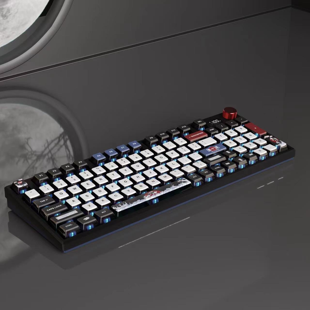 Ancreu High-level RGB DIY Mechanical Keyboard Kit Gasket Structure OEM 95 Keys + 1 Knob Wiledless 3 Modes Mechanical Keyboard