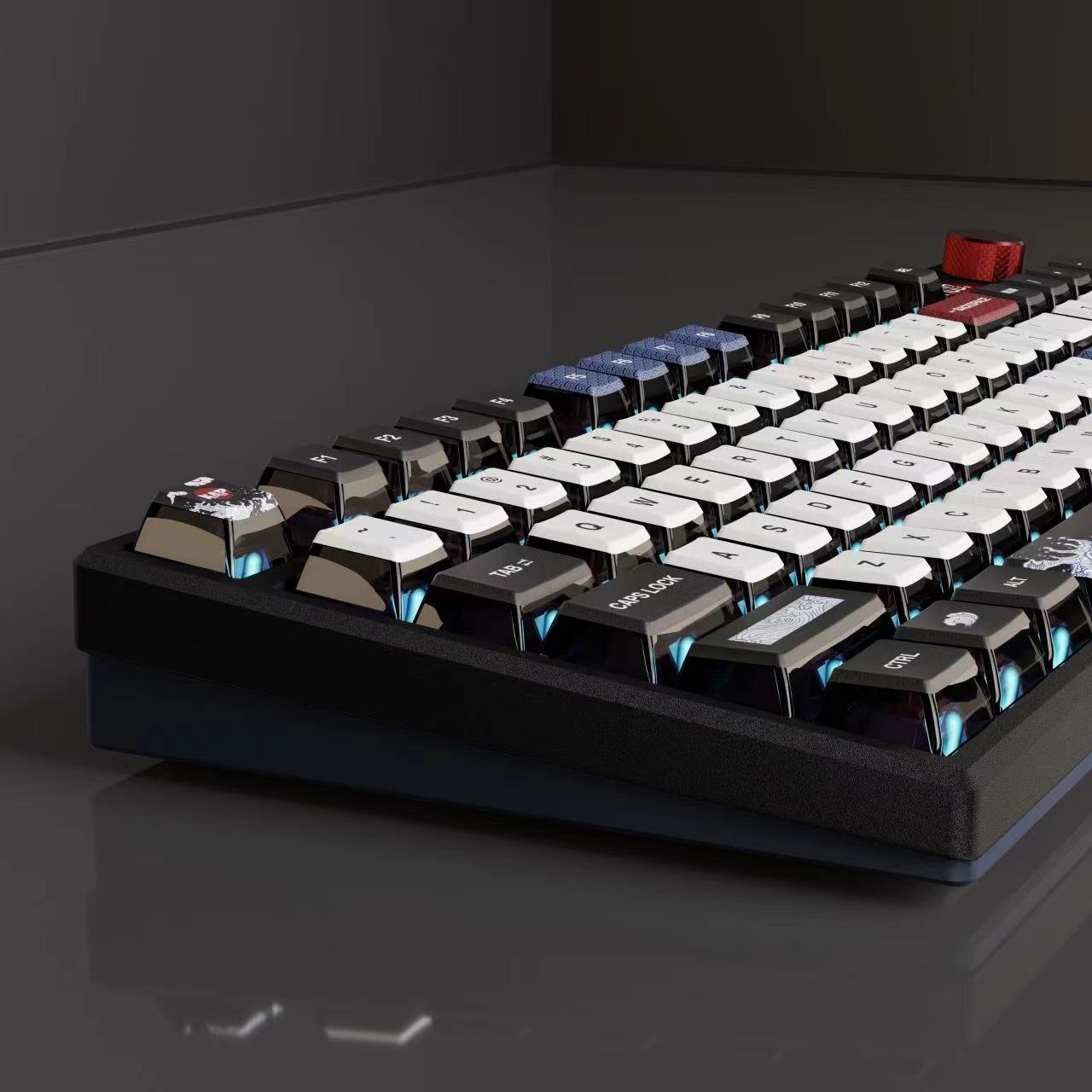 Ancreu High-level RGB DIY Mechanical Keyboard Kit Gasket Structure OEM 95 Keys + 1 Knob Wiledless 3 Modes Mechanical Keyboard