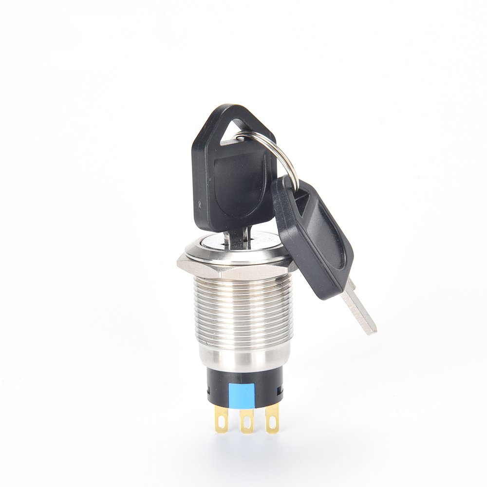 19mm Metal 2 Position 3 Position On Off Key switch Lock Latching switch