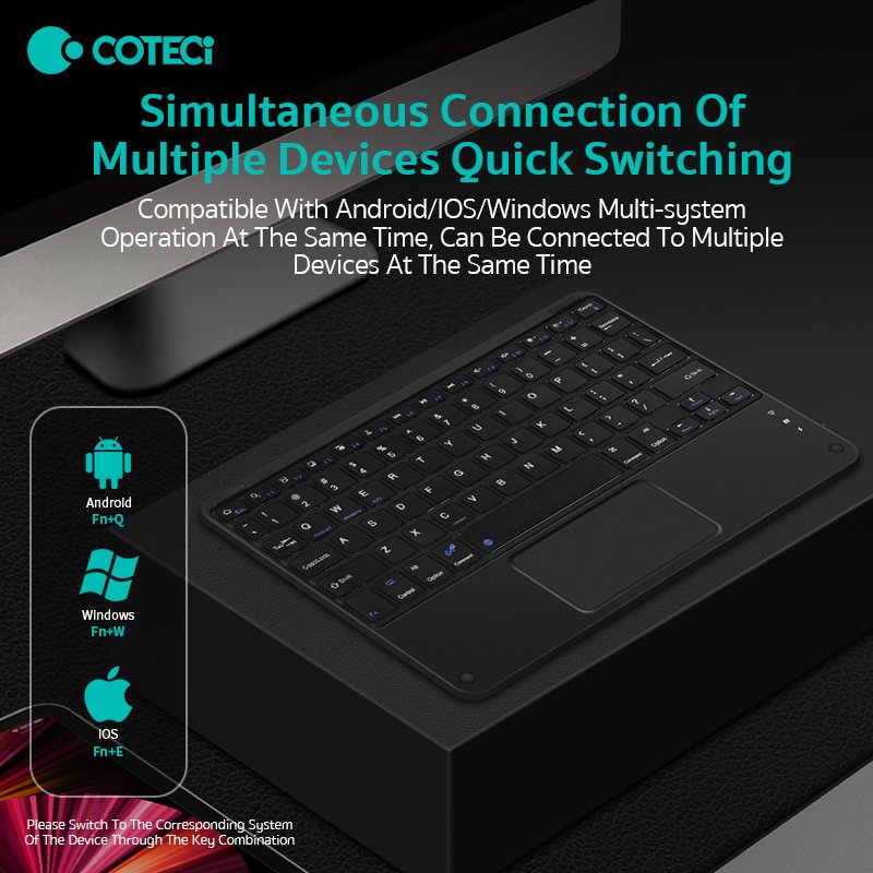 COTECi Universal Bluetooth Smart Keyboard Mouse Wireless Magic Control Laptop Mobile Phones Tablets UK Language Mechanical