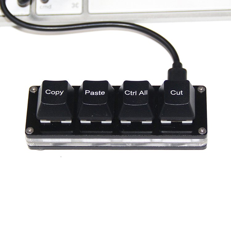 WENJUN Shortcut Keyboard 4key Edit Drawing Keyboard Support Red Switch Programming Macro Keypad Mechanical Keyboard Already