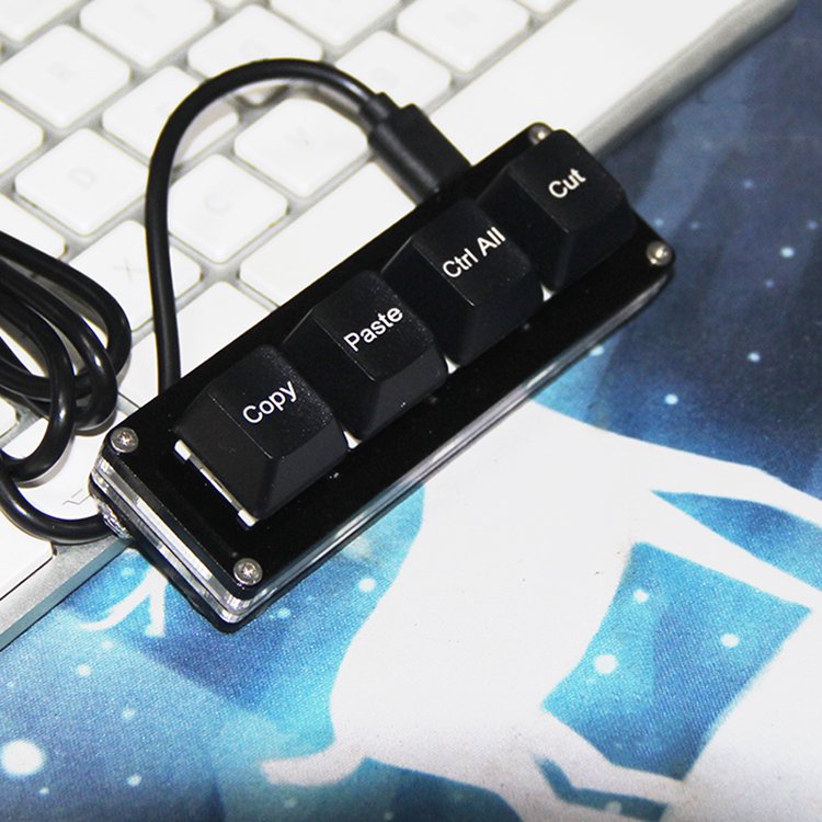 WENJUN Shortcut Keyboard 4key Edit Drawing Keyboard Support Red Switch Programming Macro Keypad Mechanical Keyboard Already