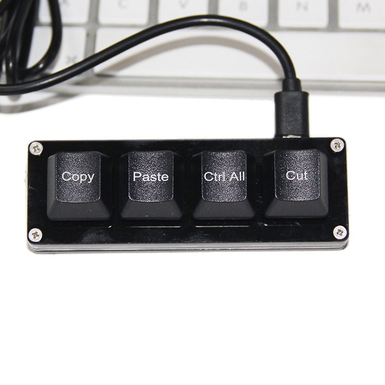 WENJUN Shortcut Keyboard 4key Edit Drawing Keyboard Support Red Switch Programming Macro Keypad Mechanical Keyboard Already