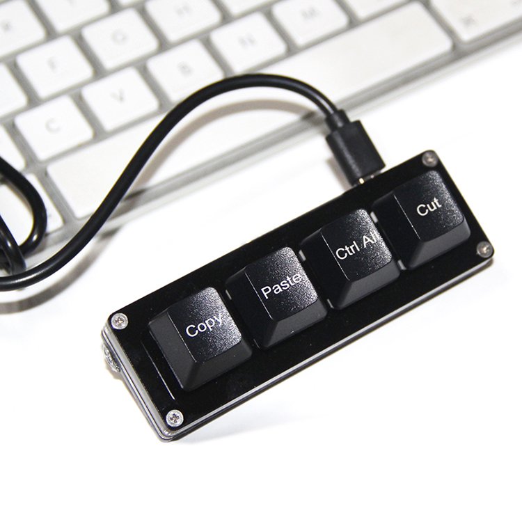 WENJUN Shortcut Keyboard 4key Edit Drawing Keyboard Support Red Switch Programming Macro Keypad Mechanical Keyboard Already