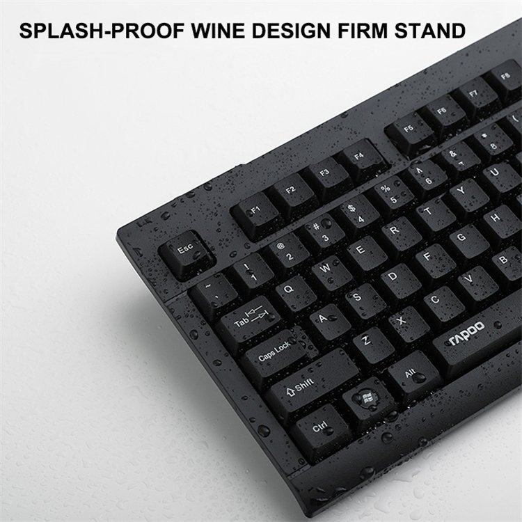 Rapoo K150 Wholesale 104Key Wired Office Membrane Reasonable Price 104Key Optical Switch Keyboard Shenzhen