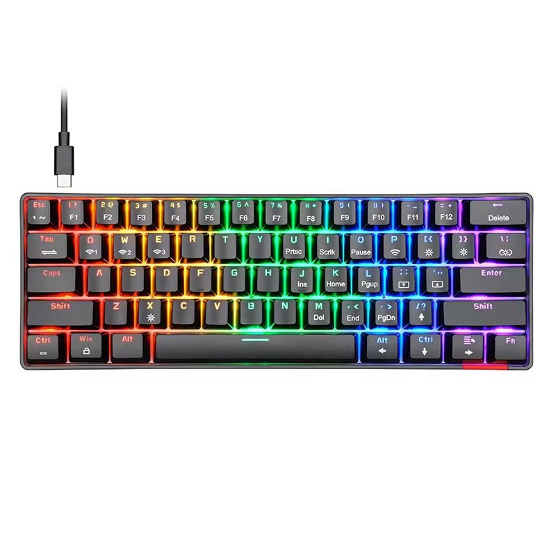 Custom RGB Backlit Mechanical Gaming Keyboard Teclado Red Switch 60% Mechanical Keyboards For PC