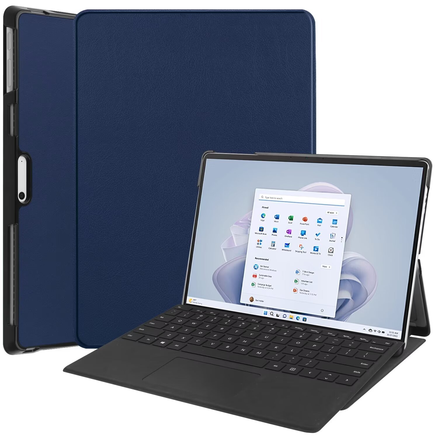 Wholesale Pc Pu Caster Voltage with Pen Slot Keyboard Cover Tablet Protective Case For Microsoft Surface Pro 9 & 10
