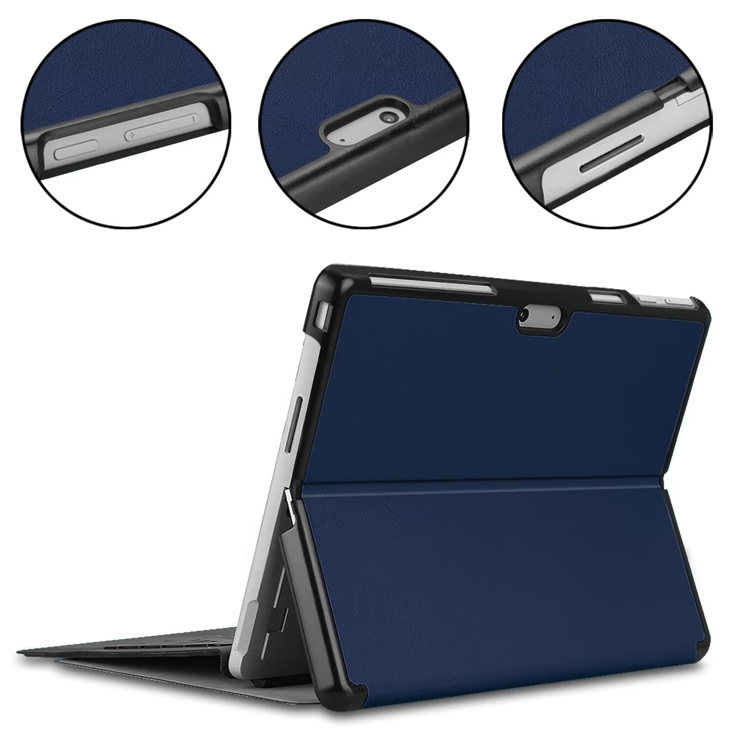 Wholesale Pc Pu Caster Voltage with Pen Slot Keyboard Cover Tablet Protective Case For Microsoft Surface Pro 9 & 10