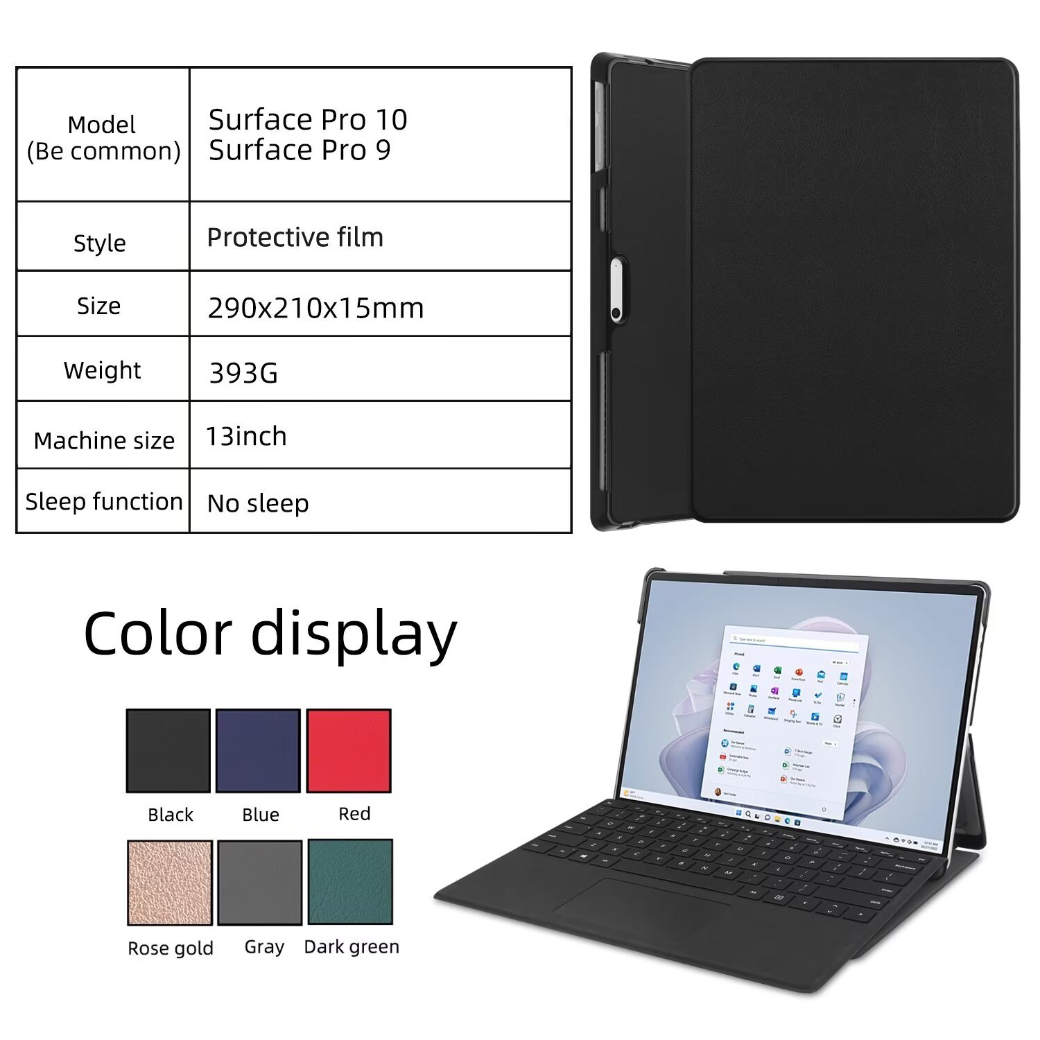 Wholesale Pc Pu Caster Voltage with Pen Slot Keyboard Cover Tablet Protective Case For Microsoft Surface Pro 9 & 10