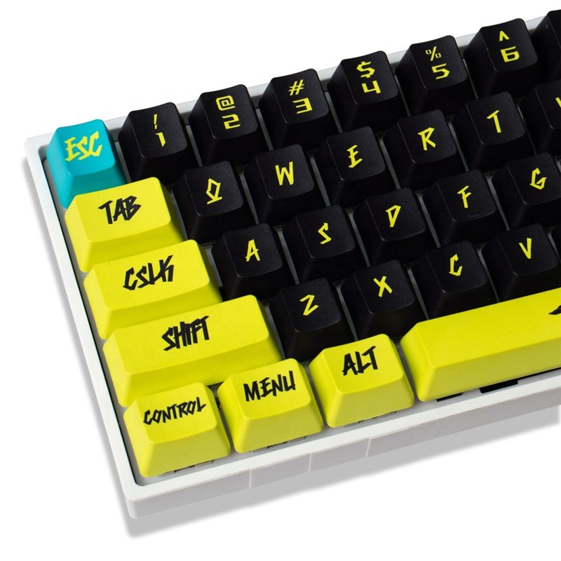 Cyberpunk Keycaps 129/23 Keys Cherry Profile PBT DYE - SUB Keyboard MX Switch Machine Game Keyboard 61/64/68/84/87/96/98/104/108