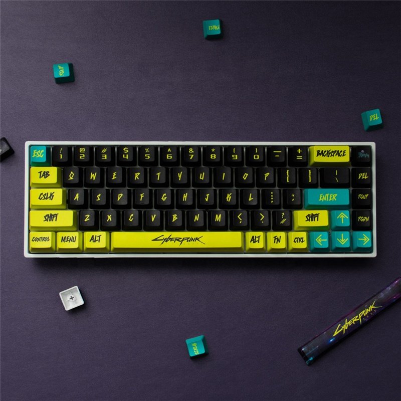 Cyberpunk Keycaps 129/23 Keys Cherry Profile PBT DYE - SUB Keyboard MX Switch Machine Game Keyboard 61/64/68/84/87/96/98/104/108