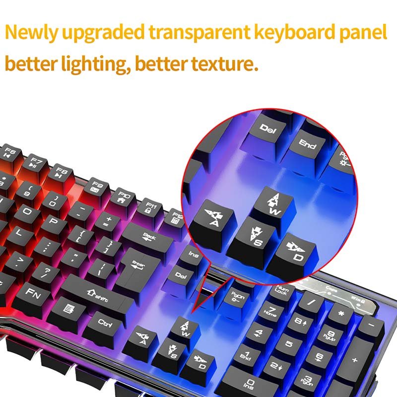 Cheap Slim Teclado Laser 104Key Rgb Backlight Electronic Wired Metal Gaming Keyboard and Mouse Combos