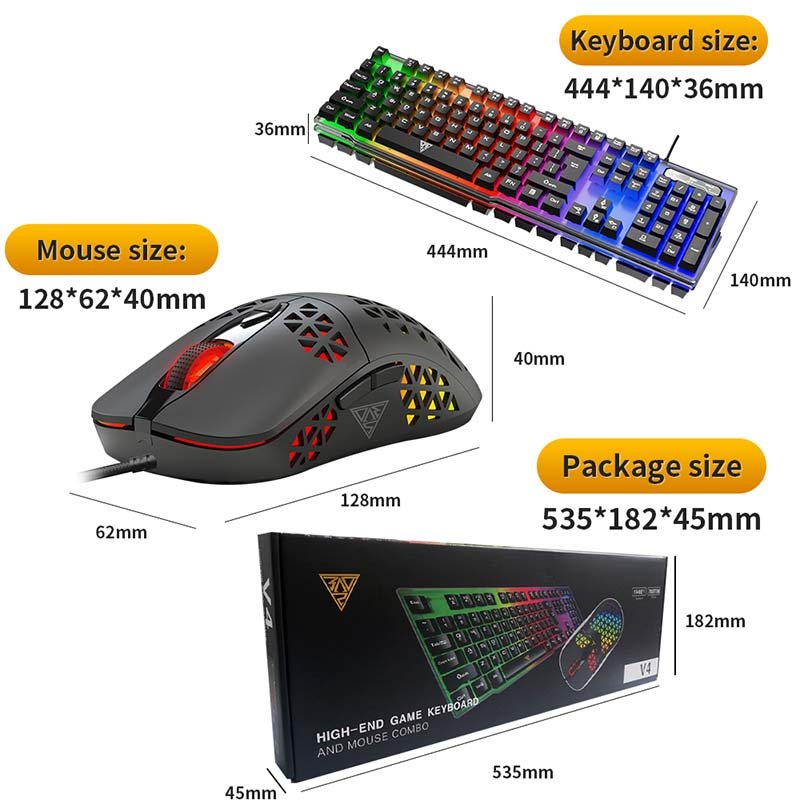 Cheap Slim Teclado Laser 104Key Rgb Backlight Electronic Wired Metal Gaming Keyboard and Mouse Combos