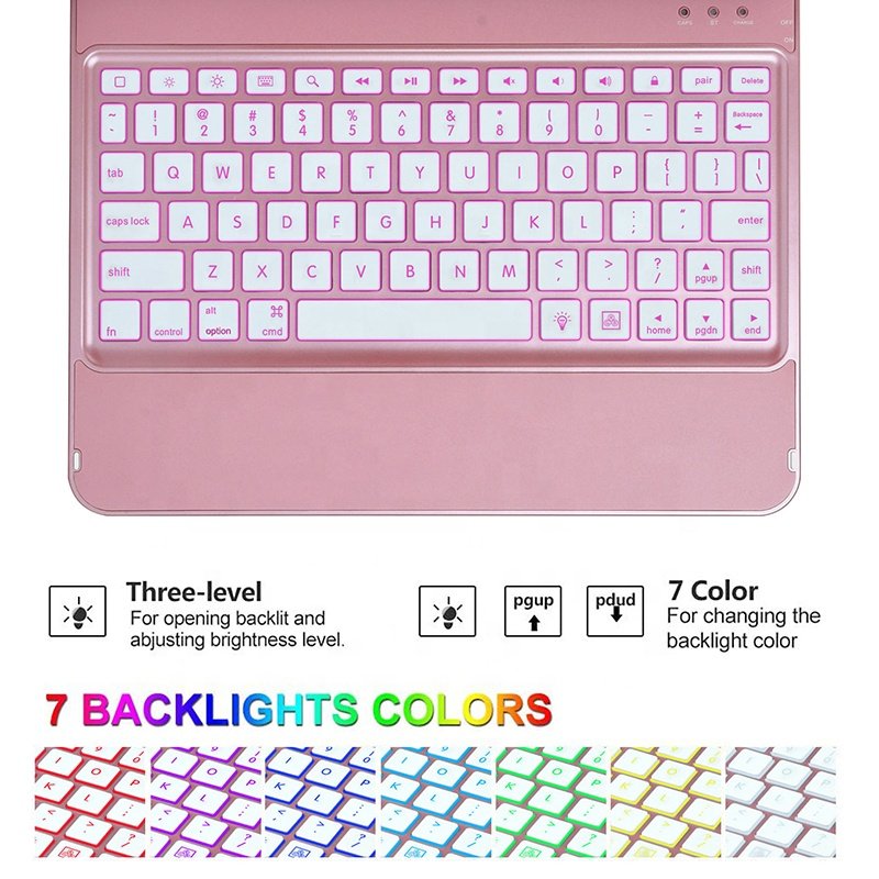 AMZ 180 Degree Rotating Slim Tablet Cover for iPad Pro Accessories 11 Inch Pencil Holder Wireless BT Keyboard Case
