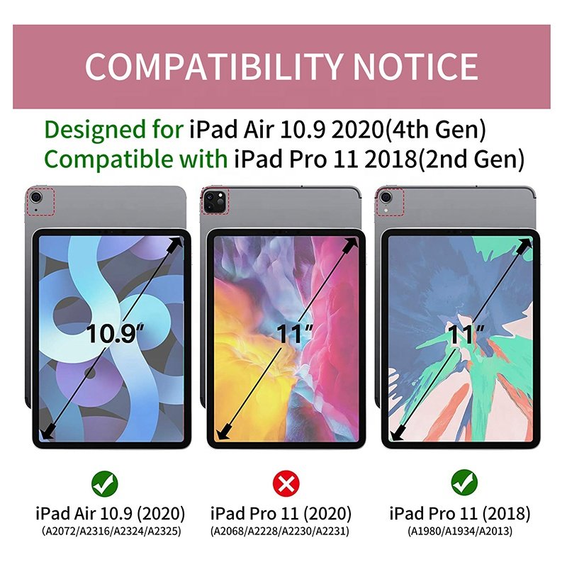 AMZ 180 Degree Rotating Slim Tablet Cover for iPad Pro Accessories 11 Inch Pencil Holder Wireless BT Keyboard Case