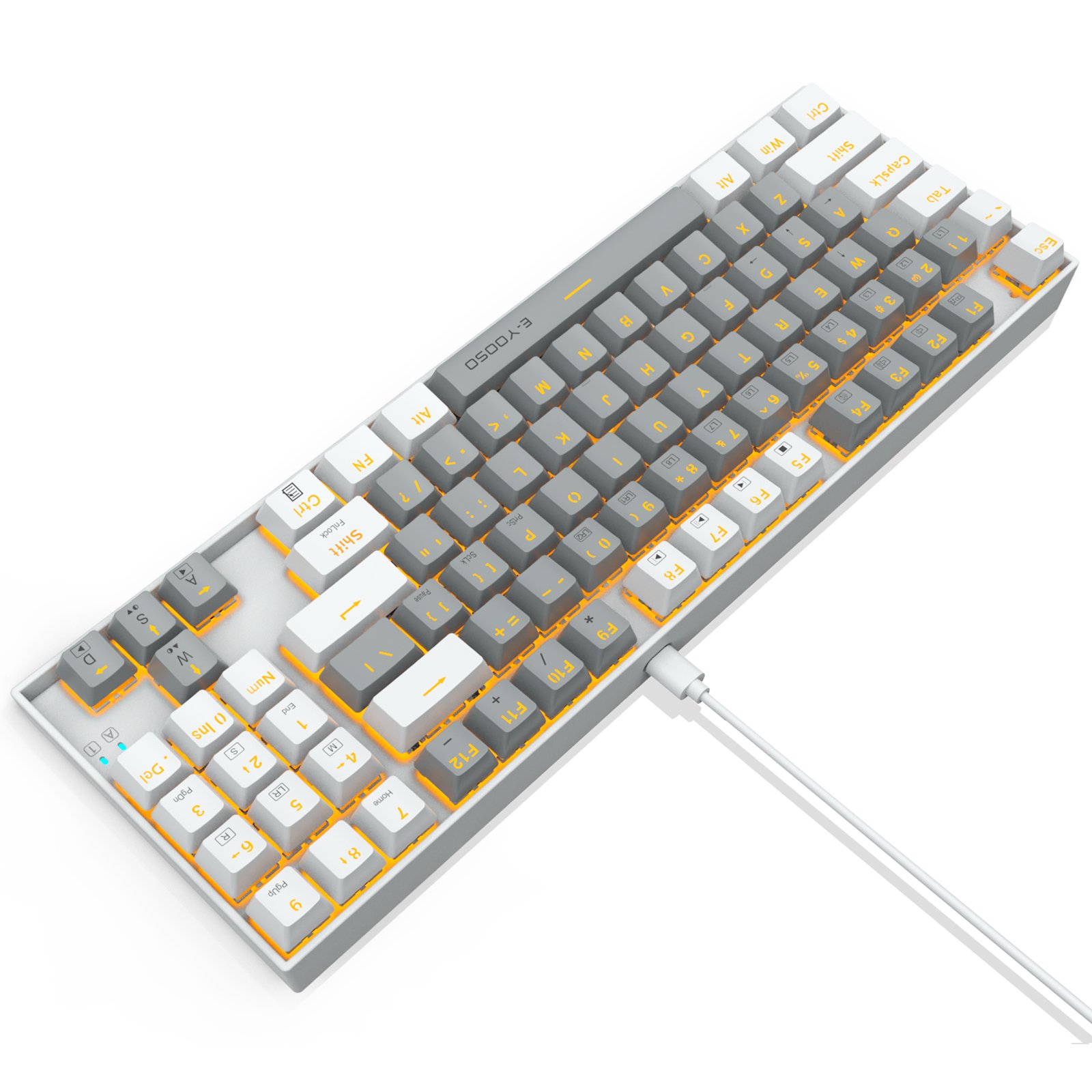 89 keys portable mechanical keyboard 85% Hot Swappable dynamic backlight compact wired mechanical keyboard