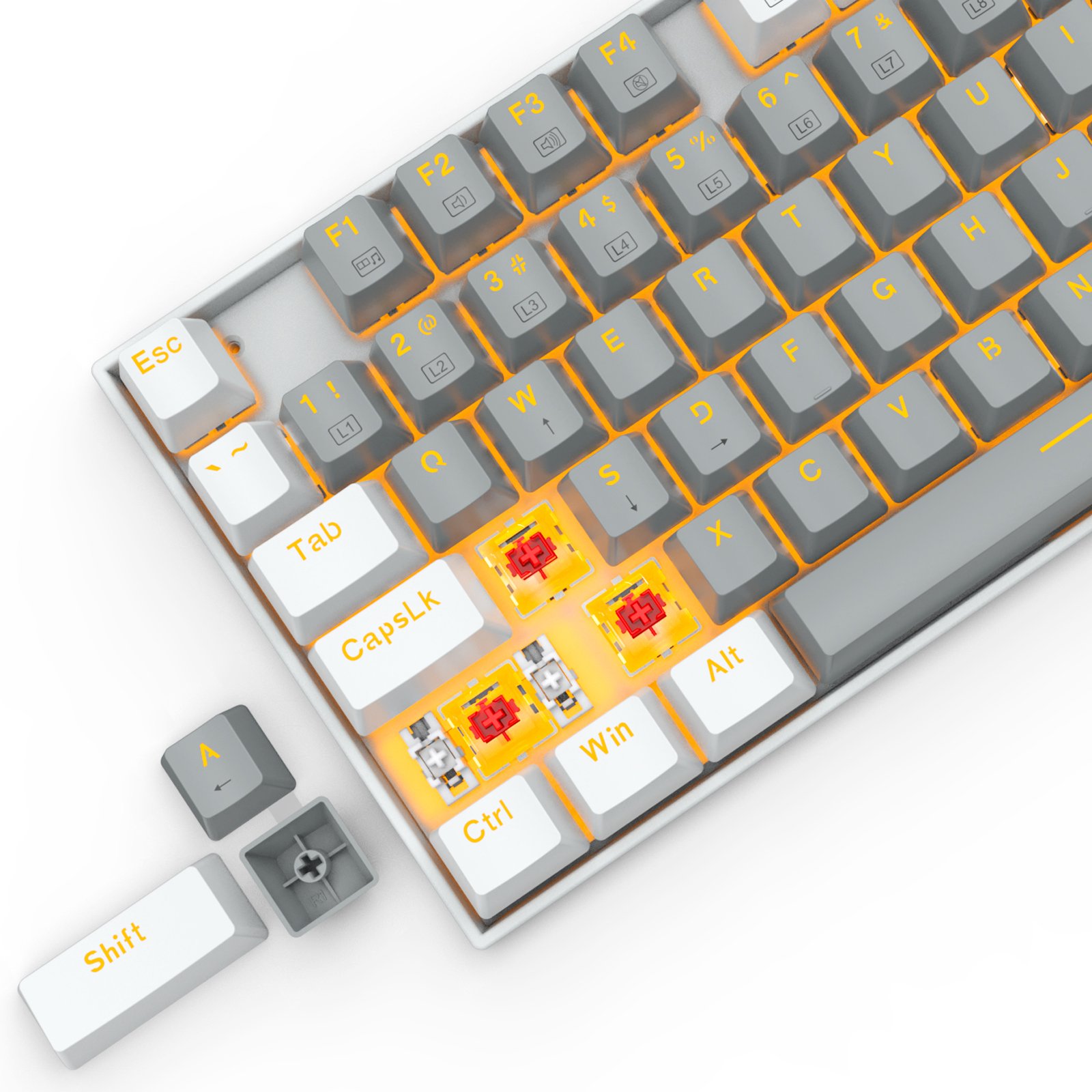 89 keys portable mechanical keyboard 85% Hot Swappable dynamic backlight compact wired mechanical keyboard