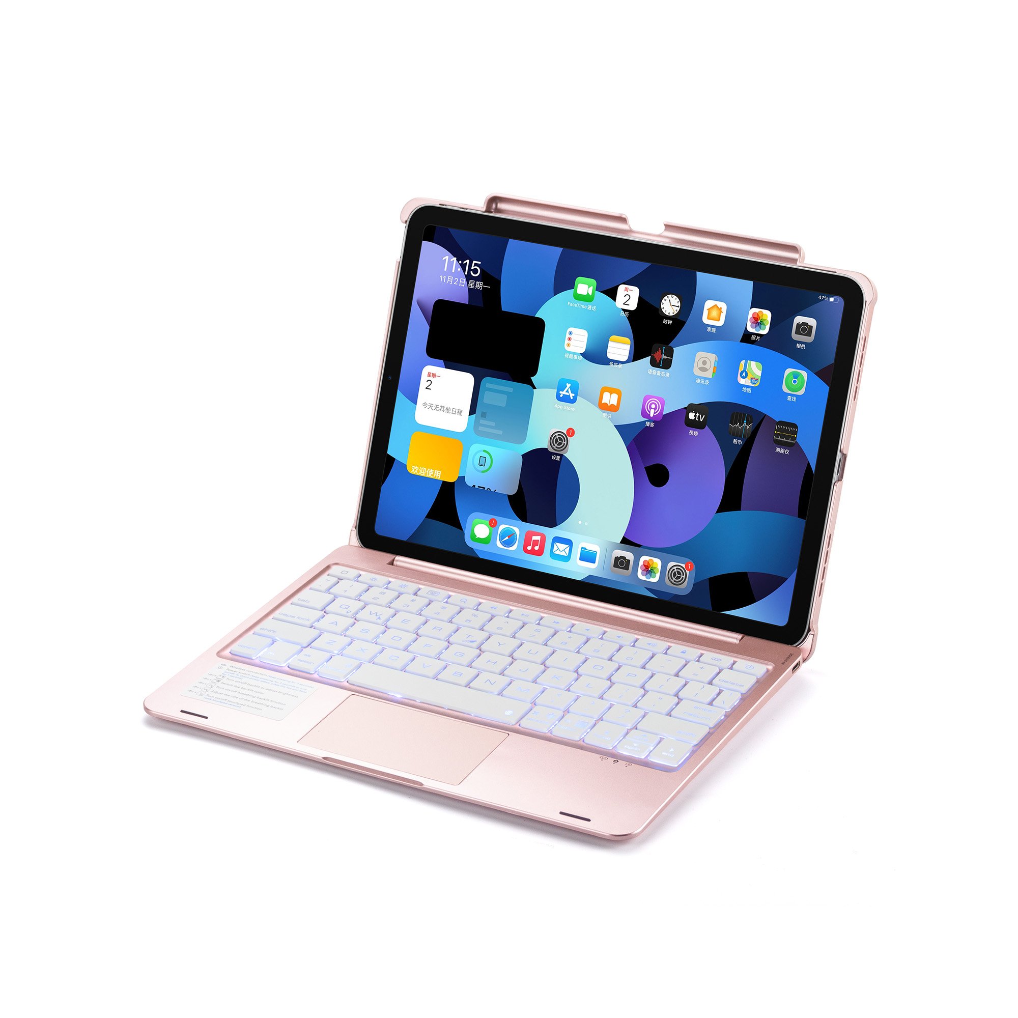 Portable Convenient BT Wireless Keyboard with Pencil Holder