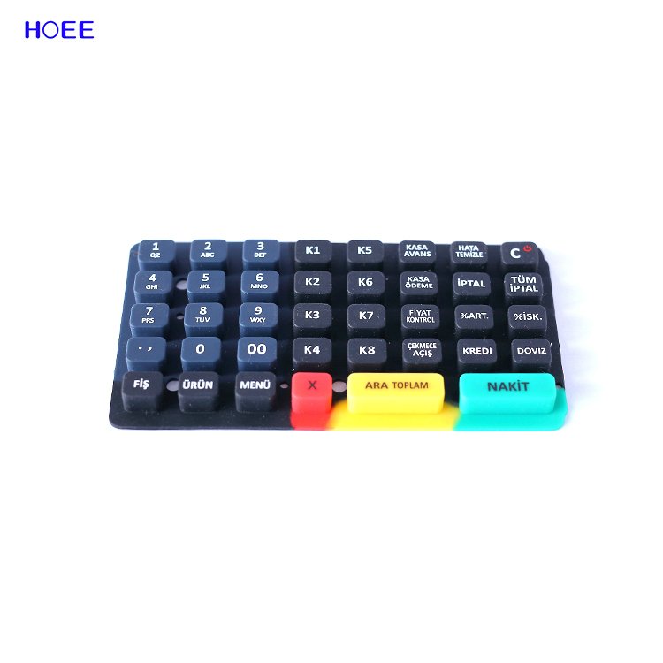 Custom silicone rubber numeric membrane keyboard color push button membrane switch
