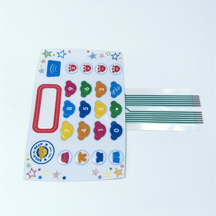 Toys digital printing non-tactile push bottom membrane switch keyboard