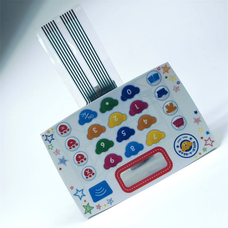 Toys digital printing non-tactile push bottom membrane switch keyboard