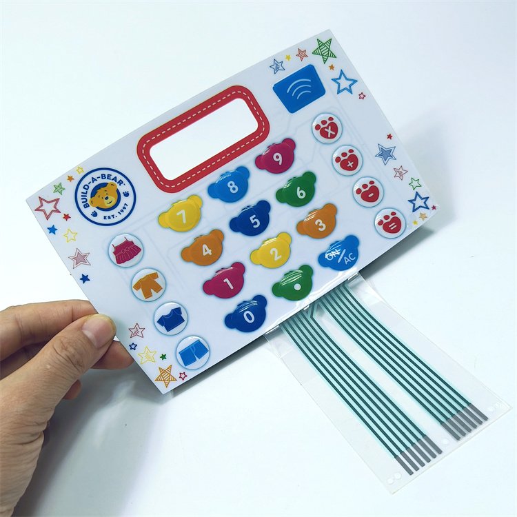 Toys digital printing non-tactile push bottom membrane switch keyboard
