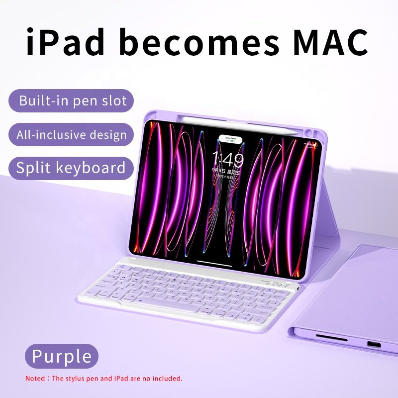 iFacemall Keyboard Tablet Case Cover for iPad Pro Air Teclado PU Leather Factory Bluetooth Wireless Magnetic for 10.9/11inch
