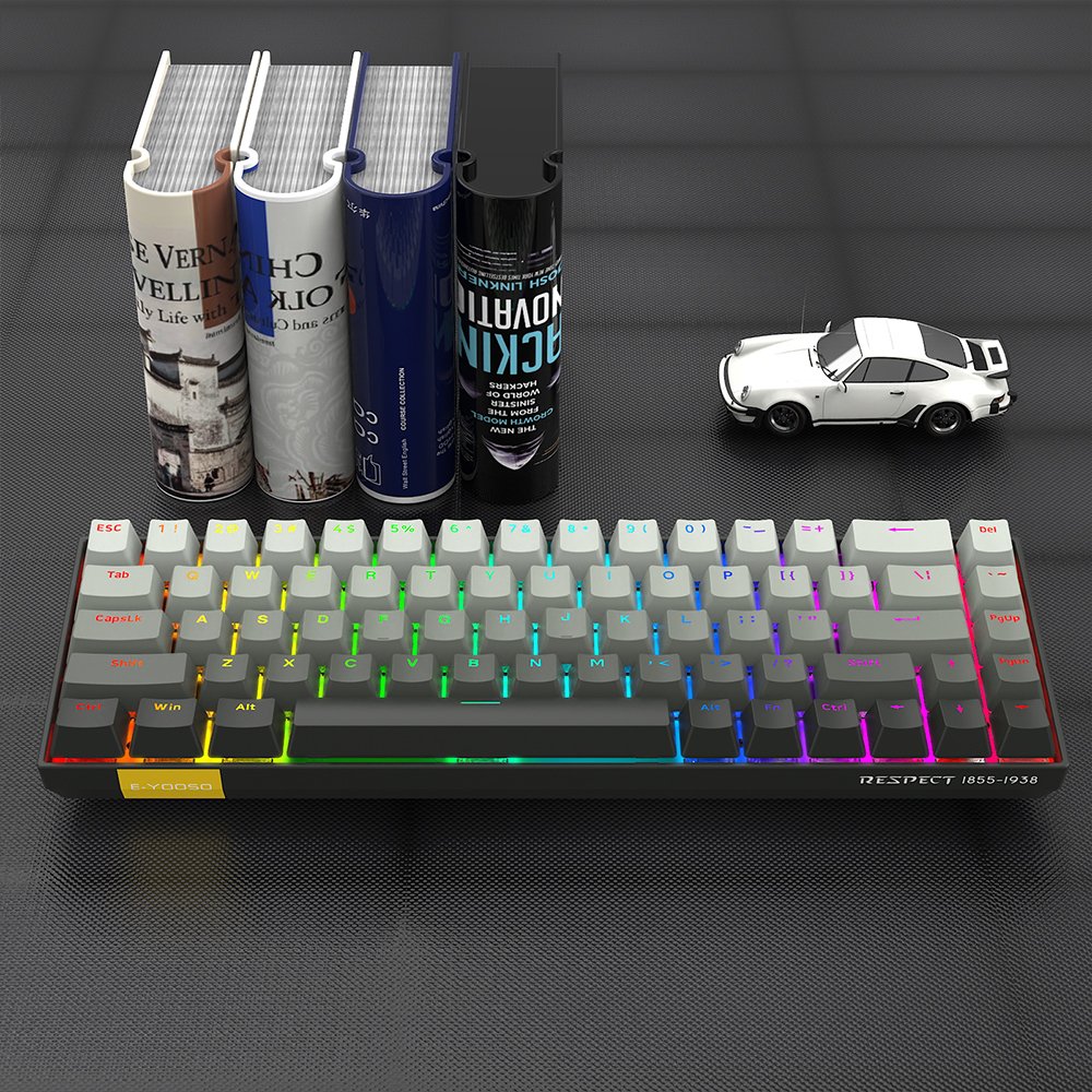 E-YOOSO Wired Mechanical Keyboard 68% 68 Keys RGB Backlight LED Magnetic Switch Rapid Trigger Gradient mechanical keyboard