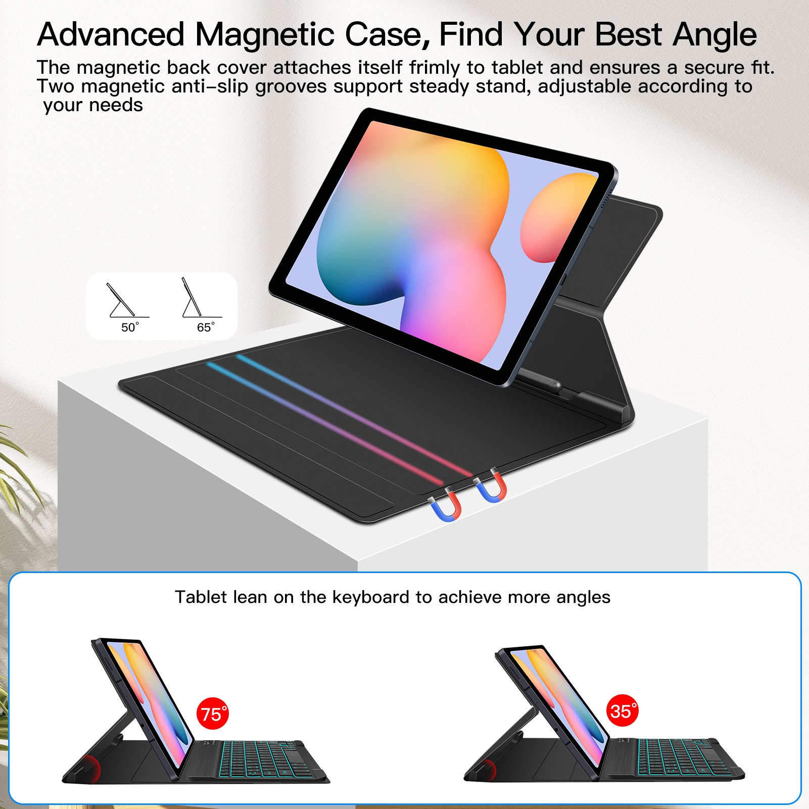 Flip Fold Magnetic With Backlight Wireless Keyboard Tablet Cover For Samsung Galaxy Tab S6 10.4 Case Keyboard