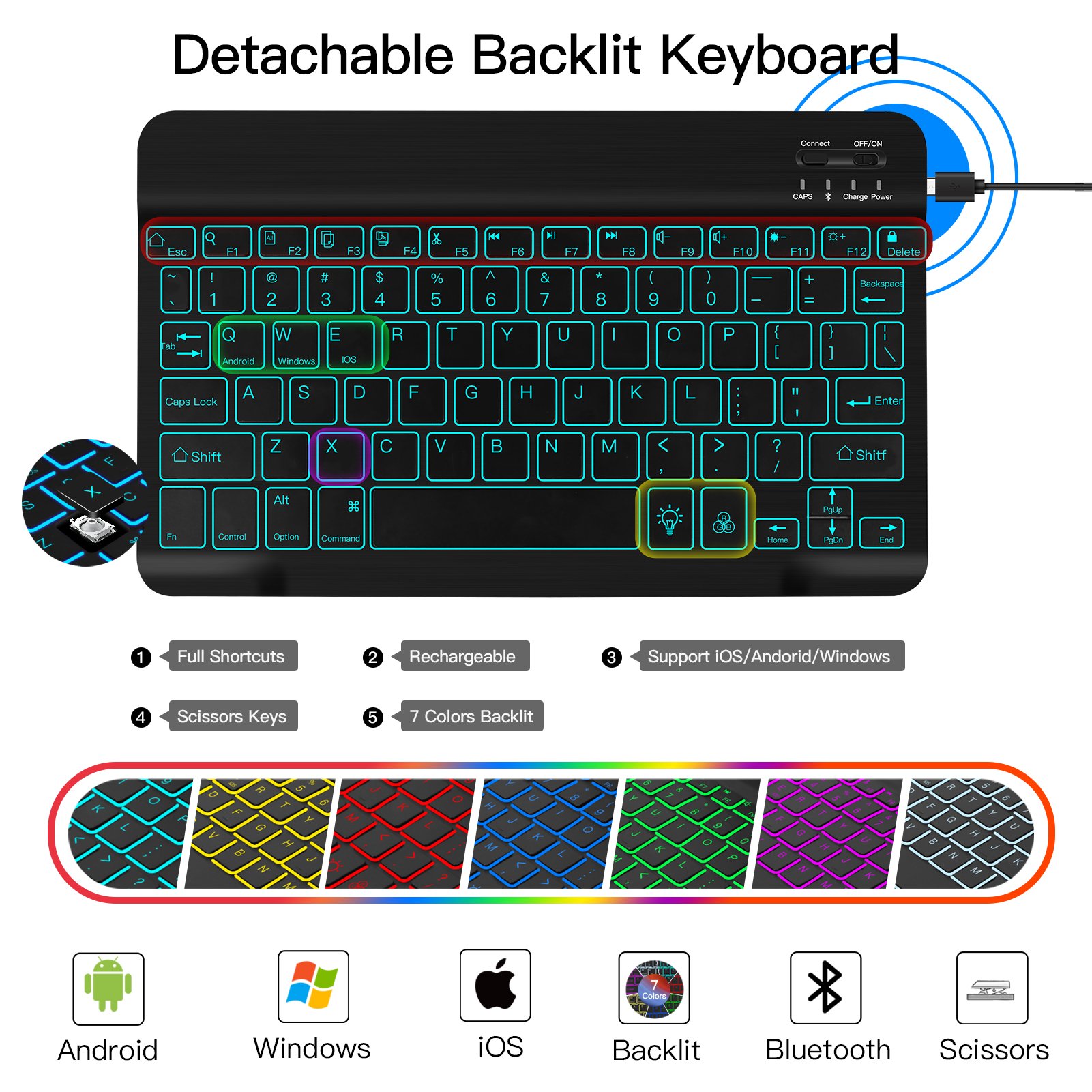 Flip Fold Magnetic With Backlight Wireless Keyboard Tablet Cover For Samsung Galaxy Tab S6 10.4 Case Keyboard
