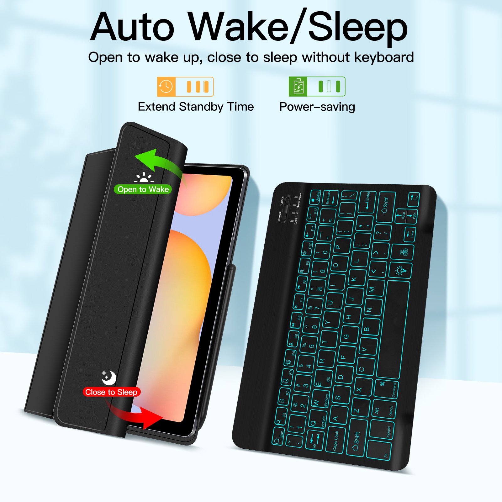 Flip Fold Magnetic With Backlight Wireless Keyboard Tablet Cover For Samsung Galaxy Tab S6 10.4 Case Keyboard