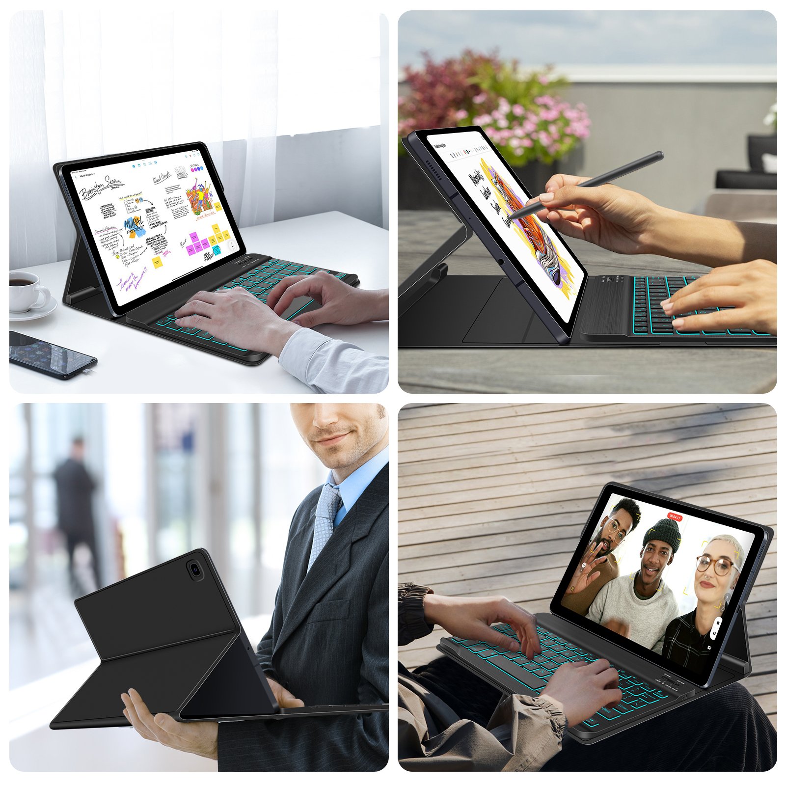 Flip Fold Magnetic With Backlight Wireless Keyboard Tablet Cover For Samsung Galaxy Tab S6 10.4 Case Keyboard