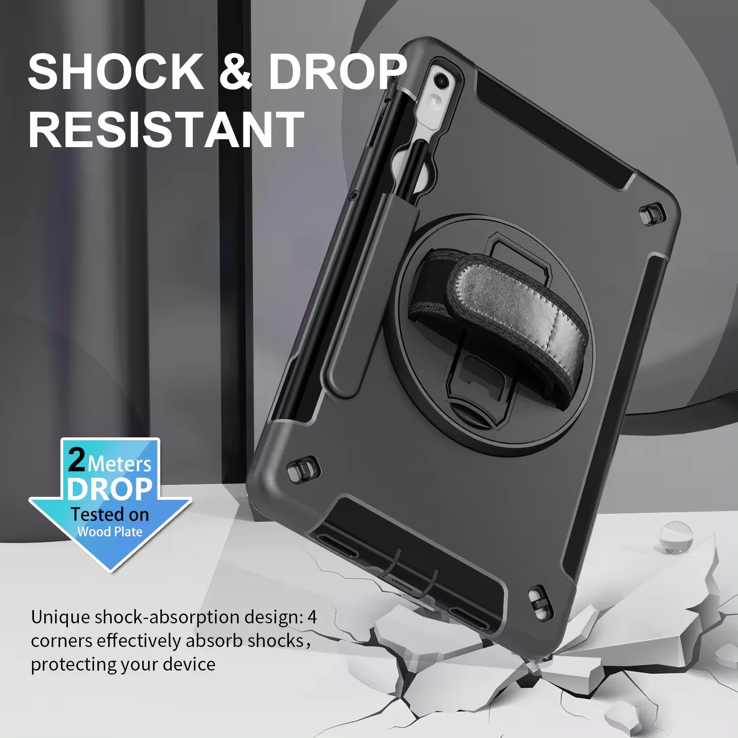AilesTecca 360 Rotating Stand PC TPU Hybrid Defender Tablet Case for Samsung Galaxy Tab A7 Lite 8.7 inch Heavy Duty Rugged Case