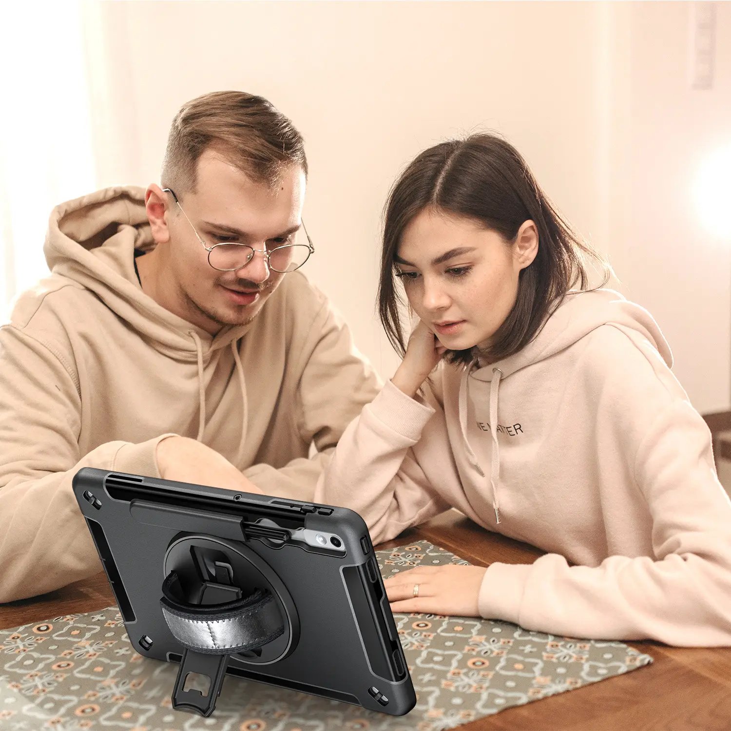 AilesTecca 360 Rotating Stand PC TPU Hybrid Defender Tablet Case for Samsung Galaxy Tab A7 Lite 8.7 inch Heavy Duty Rugged Case