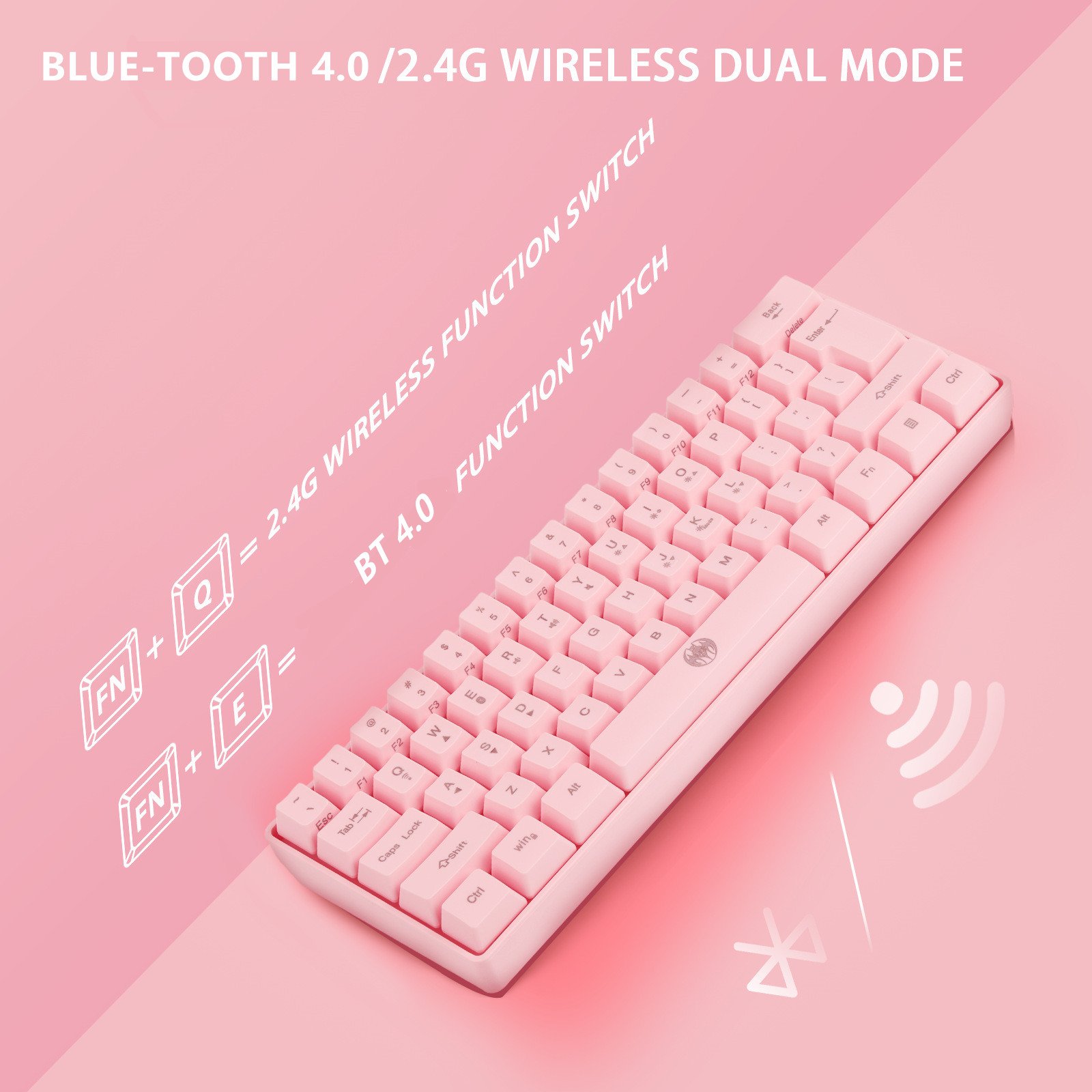 OEM rgb wireless blue switch 61 keys gaming mechanical keyboard for typing