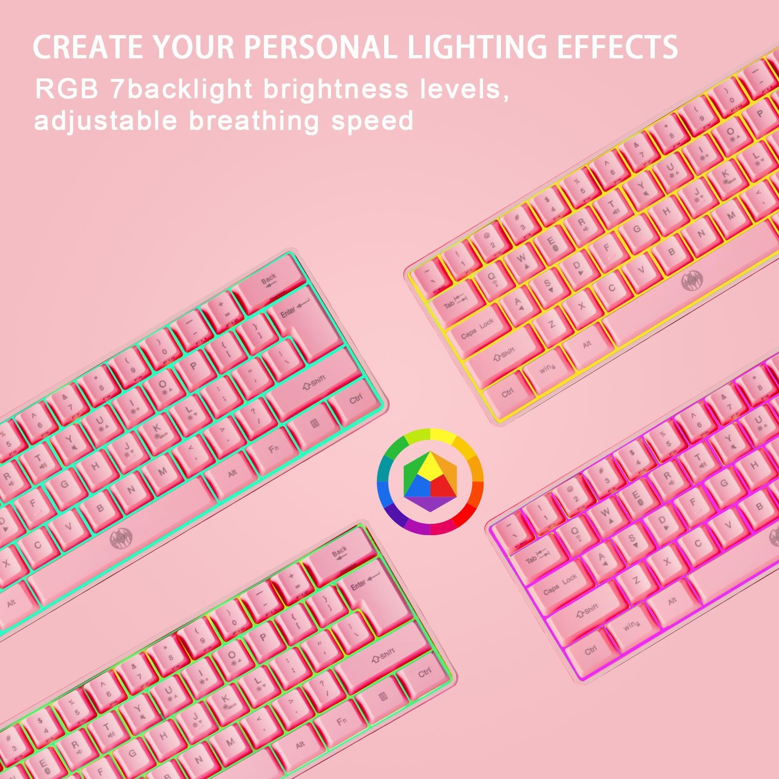 OEM rgb wireless blue switch 61 keys gaming mechanical keyboard for typing