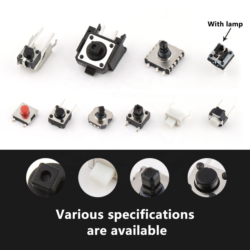 Illuminated Smd Tactile switch Tact switch 6x6x8 Side 4 Pin 5 Pin Tactile Buttons 12x12mm 4x4mm Side 6*6*4.3 Tact Switch