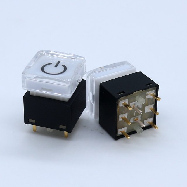 Touch Button Plastic LED Light Illumination Push Button Switch For Audio And Video Processors
