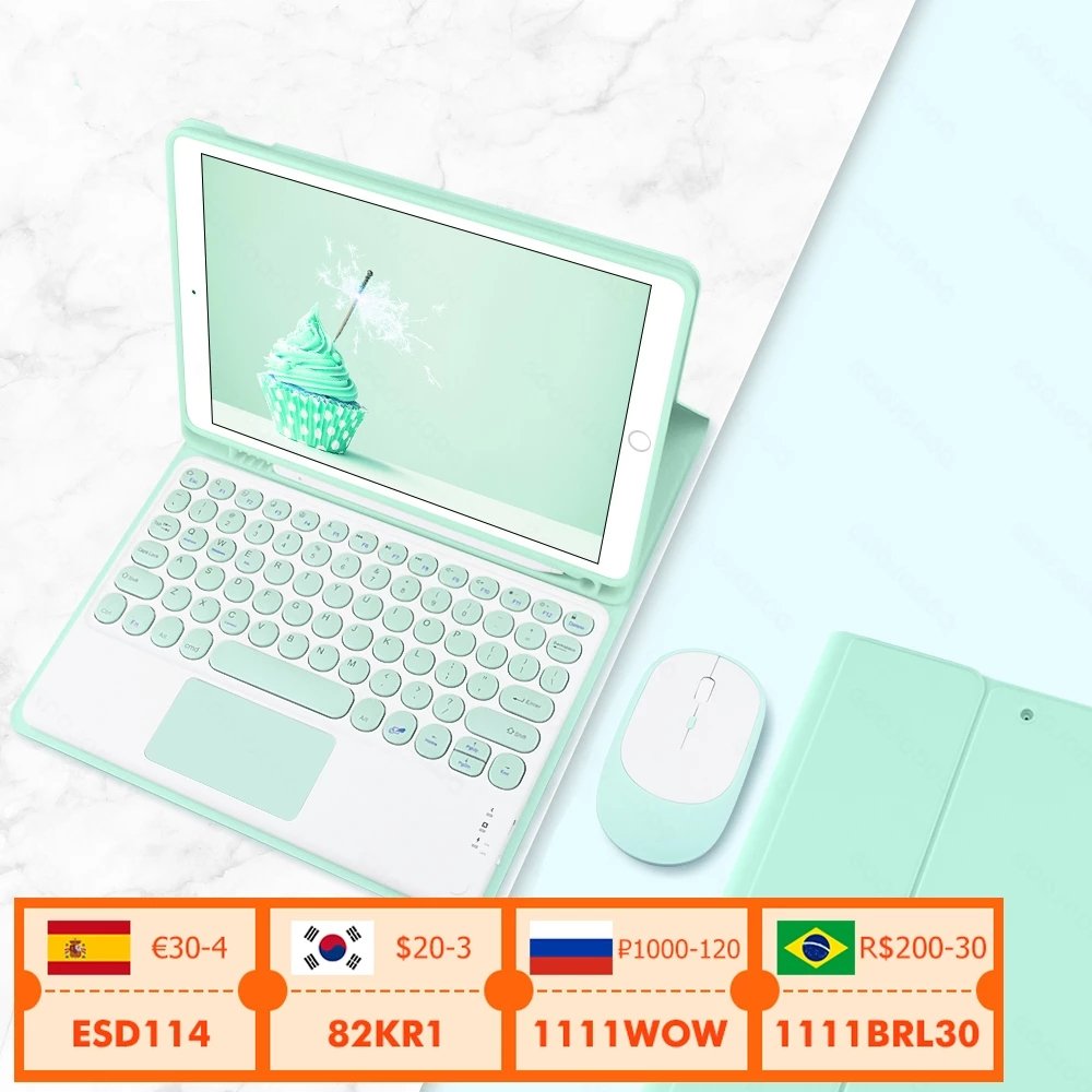 2021 Laptop Case With Touchpad For Apple ipad air 3 Case Auto Flip PU Leather Cover For ipad mini 5 Smart Stand Holder Case
