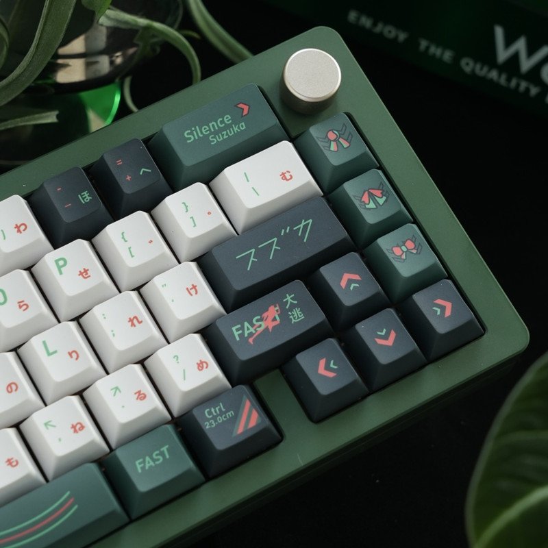 Anime Jockey Girl Silent Suzuka Keycaps PBT Cherry Profile Dye Sublimation 140 Keys For MX Switch Mechanical Keyboard