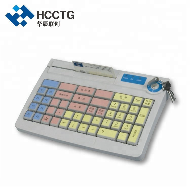 60 Keys Dual Interface MSR Membrane Programmable POS Keyboard KB60M