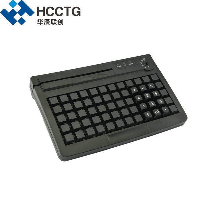 60 Keys Dual Interface MSR Membrane Programmable POS Keyboard KB60M