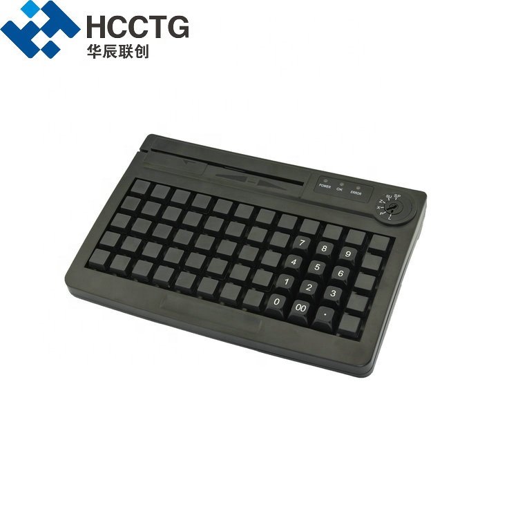 60 Keys Dual Interface MSR Membrane Programmable POS Keyboard KB60M