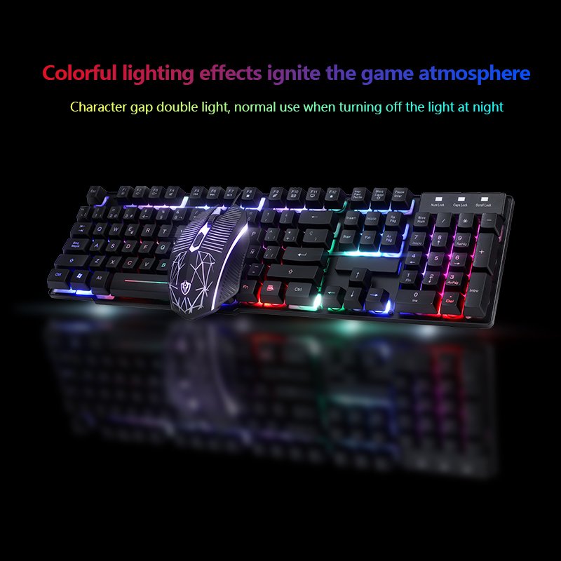 Spanish Keyboard Mouse set Mechanical Feel Backlit Keyboard Gaming 19keys Anti-ghosting Espanol LED Gaming Keyboard Mouse Combo