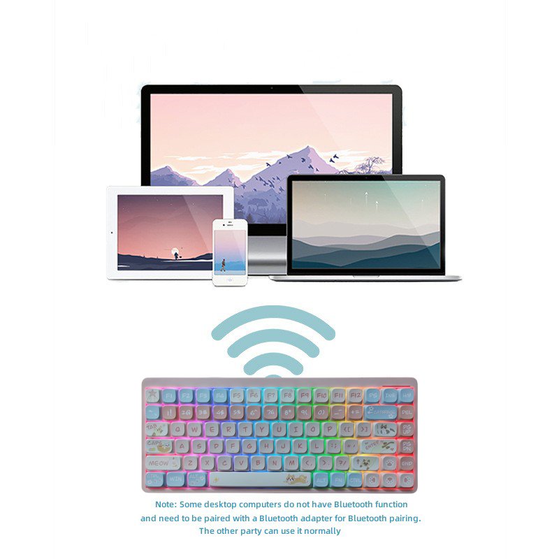 XK31B Plus Keyboard 75% Compatible with Windows and Mac System Gateron Switch Low Profile Wireless Mechanical Keyboard